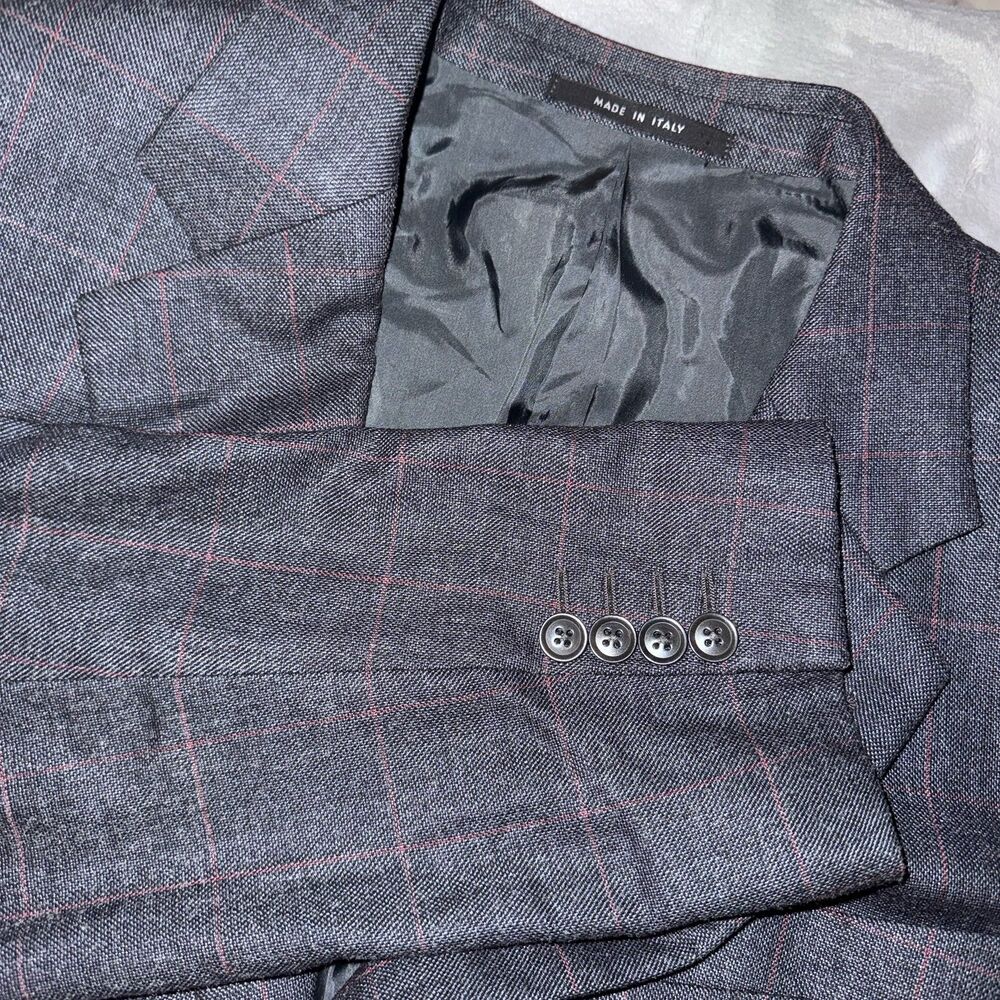 Armani Collezioni Mens Gray Plaid Wool Silk Cashmere Sportcoat Blazer Italy 42R